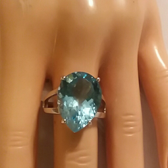 JTV Jewelry - SWISS BLUE TOPAZ RING,  SIZE 8